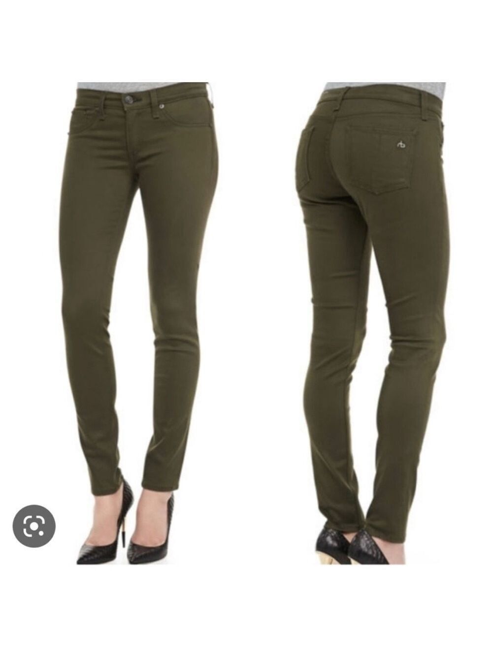 Rag & Bone Legging Army Sateen Skinny Jeans, Sz 26